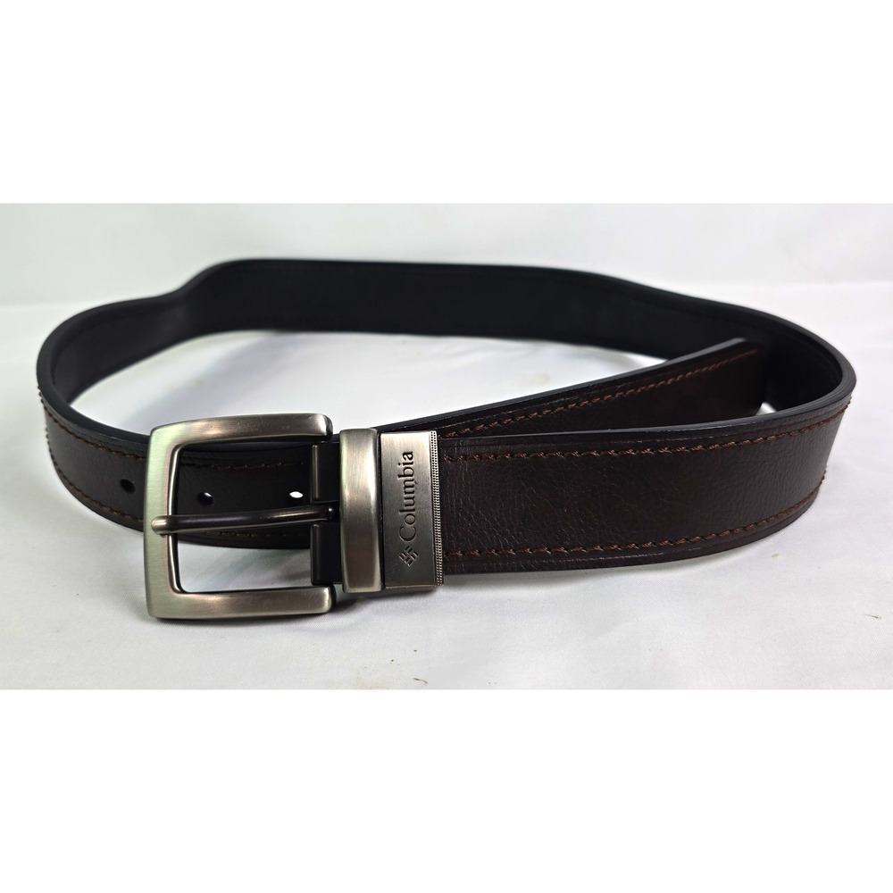 Columbia Men's Dress Belt Brown Size S 1 1/2" Solid Leather Reversible